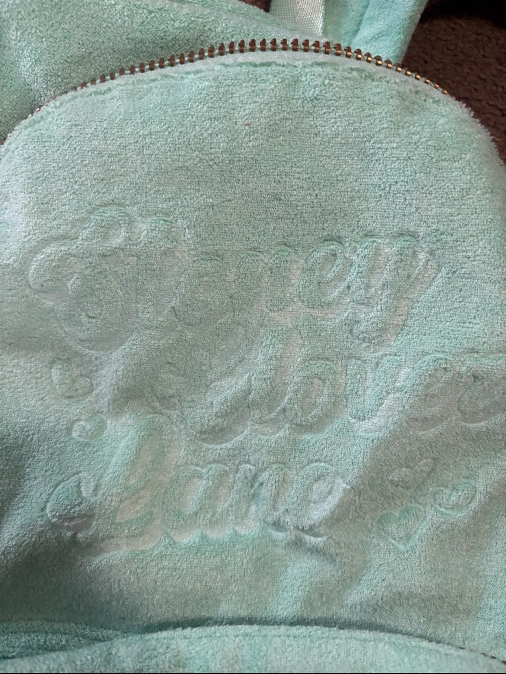 Stoney Clover Lane Turquoise Plush Backpack - Picture 2 of 3